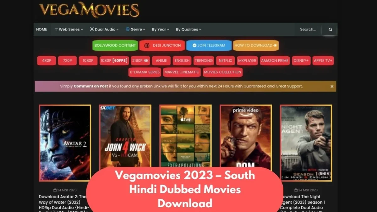 VegaMovies 2023 Bollywood Tamil Telugu Hindi Dubbed Movies Download HD 4K