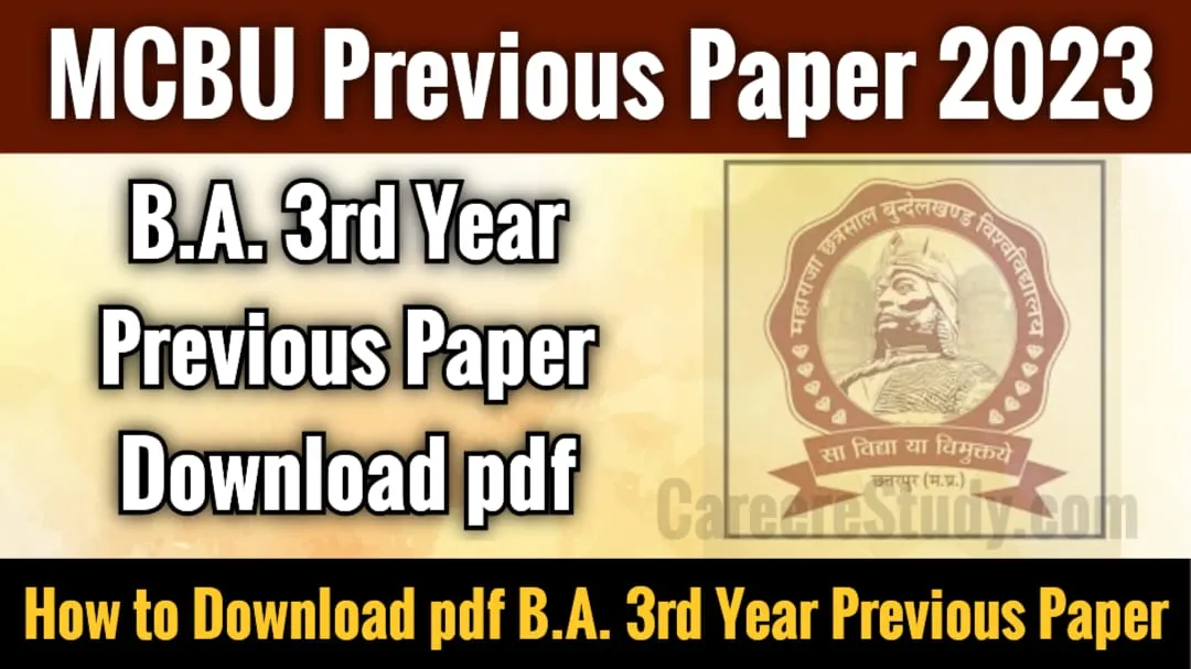 MCBU BA 3rd Year Previous Paper 2023