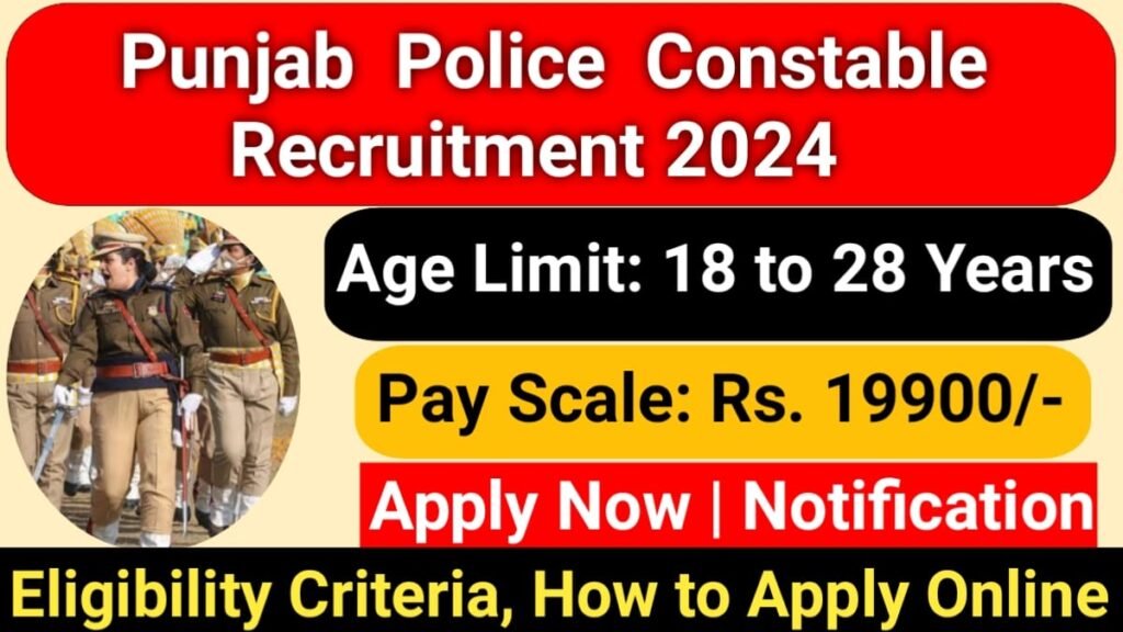 Punjab Police Constable 1776 Recruitment 2024 Notification for Apply Online