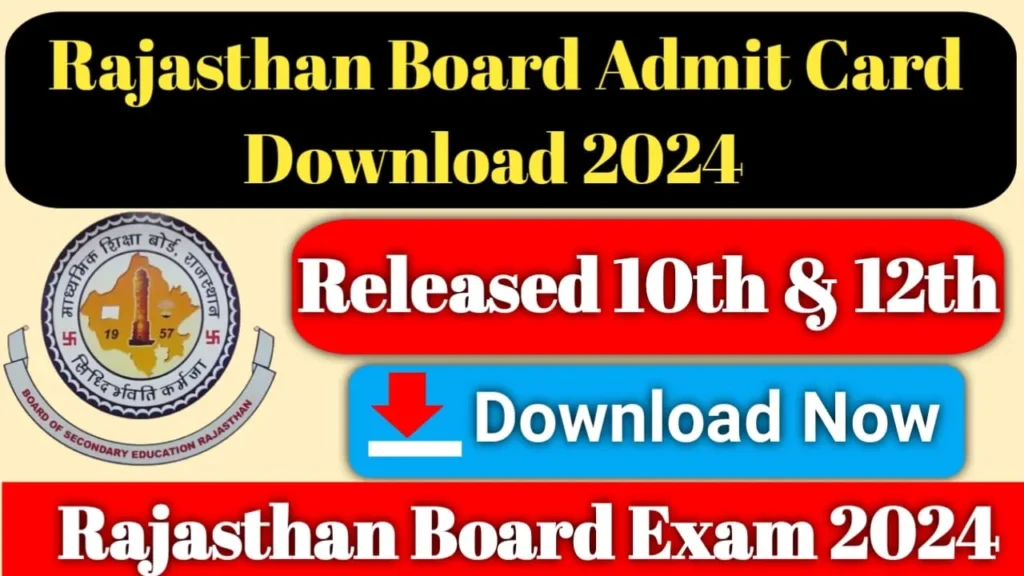 RBSE 10th 12th Admit Card 2024 Released Rajasthan Board Download Admit Card Now