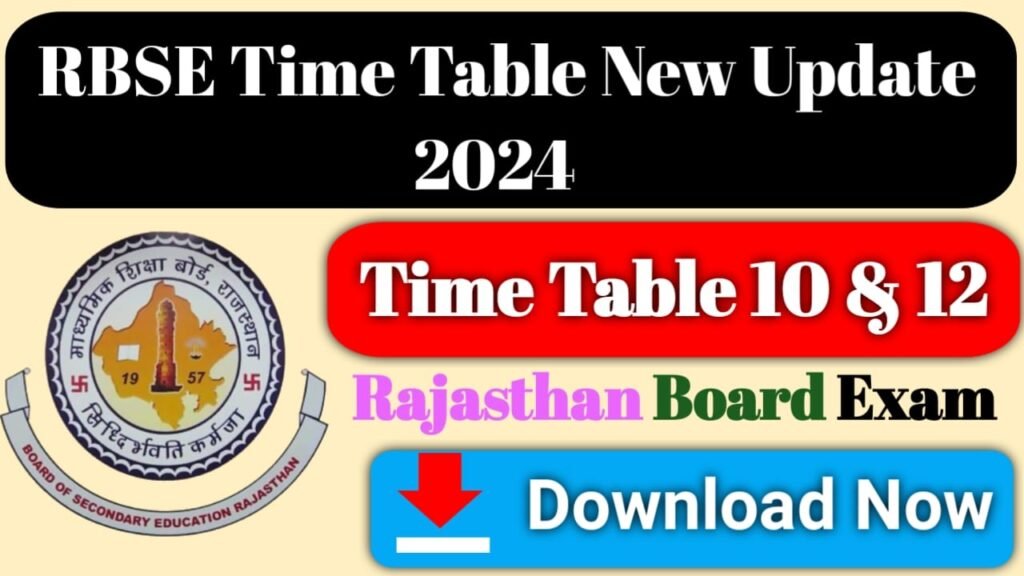 Rajasthan RBSE Time Table 2024